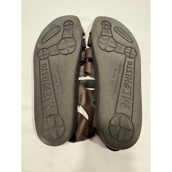 Mephisto Sam Leather Fisherman Sandals Men's Size 12US / 46EU Brown Buckle Flat - Picture 6 of 9